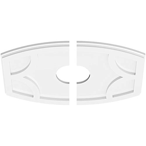 Image of Ekena Millwork CMP20X13KY2-04000 Kailey Architectural Grade PVC Contemporary, Two Piece Urethane Ceiling Medallions 20 inchW x 13 3 /8 inchH x 4 inchID x 10 3 /4 inchC x 1 inchP