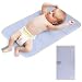 Portable Changing Station for Newborn Baby Infant - Lightweight Travel Home Diaper Changer Mat with Pockets - Waterproof & Foldable Changing Pad Kit with Head Cushion(Gray & Black)