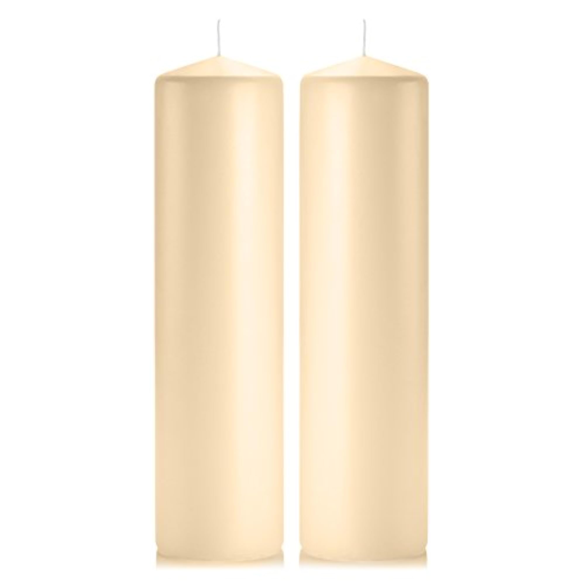 Ivory Pillar Candles - Set of 2 Unscented