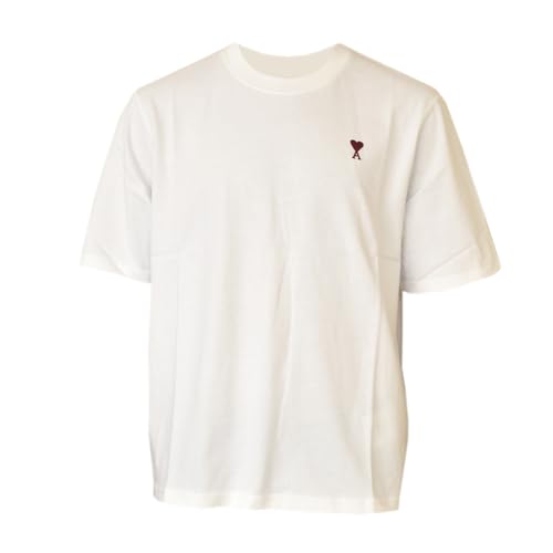 AMI ハートリボン刺繍 Tシャツ ホワイト ami ハートリボン刺繍 T