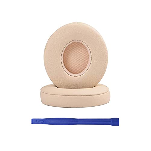 Aiivioll Almohadillas de Repuesto para Auriculares inalámbricos Solo 2.0 3.0, compatibles con Auriculares inalámbricos Solo 2.0 3.0 de Dr. Dre (Seda Satinada Dorada) Cover