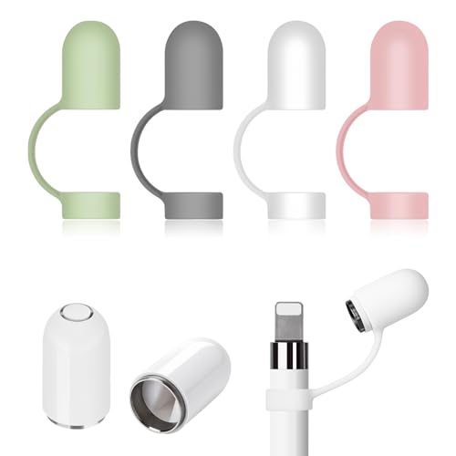 Chstarina 6 Piezas Tapas de Repuesto, 2 Tapas Magnética de Repuesto Compatible con Apple Pencil 1st Generation, 4 Tapa Protectora para Apple Pencil