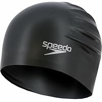 Speedo Unisex Adult's Long Hair Swimming Cap, Black, One Size
