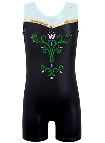 Image of HOZIY Leotards for Girls Gymnastics Kids Children Biketard Snowflake Ribbon Blue Purple Hot Pink Sparkle