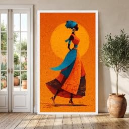 Tableau silhouette femme africaine TONGYINLI 60x105 cm art ethnique moderne