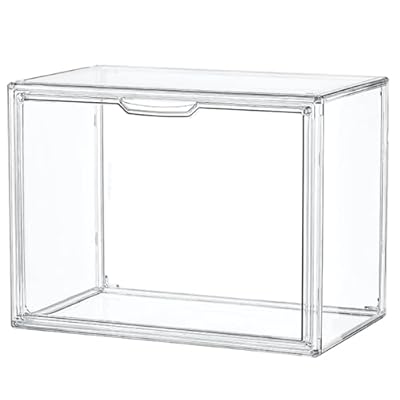 LXLXXL Clear Acrylic Display Case, Stackable Plastic Storage Bins with Magnetic Attraction Lid, Showcase for Cosmetic, Large Figures Collectibles, X-Large
