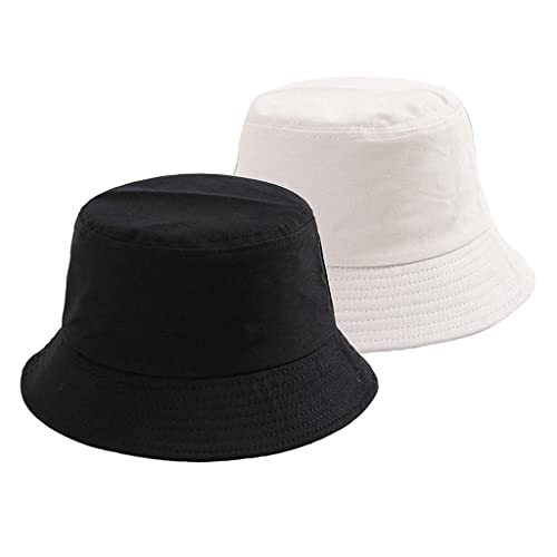 Baoblaze 2x Chapéu de Balde de Moda Clássica de Algodão Chapéu de Sol de Cor