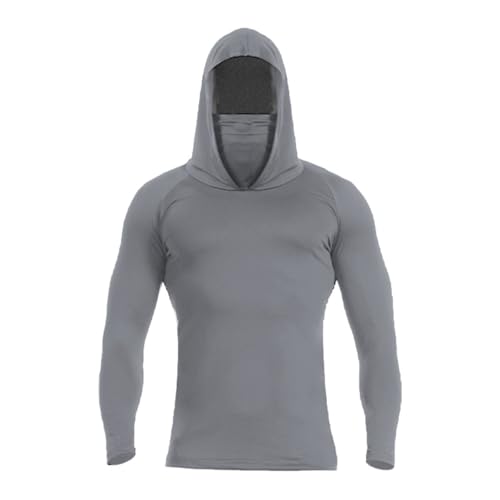 Sun Protection Fishing Shirts for Men UPF 50+ Long Sleeve Hoodie with Face Mask UV Rash Guard Quick Dry Hiking Shirt2