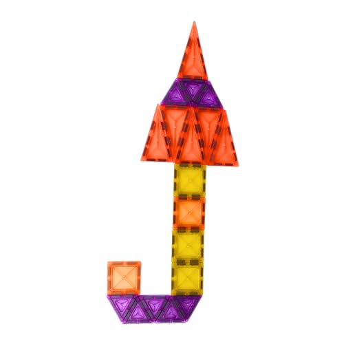 Image of TOYTASTIC Magnetic Tiles Building Blocks for Kids Preschool Educational Magnetic Construction Toys for Creative Learning & Brain Development Safe STEM Toy for Toddlers Age 3-8 Years (40 Pieces)