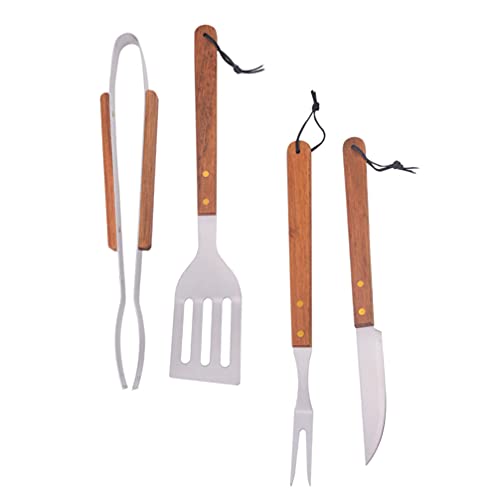 Set 1 pieza de utensilios para barbacoa con mango de madera miniatura 1