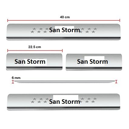 Image of Door Sill /Foot Step Stainless Steel Plates with San Storm (Set of 4 Pcs)