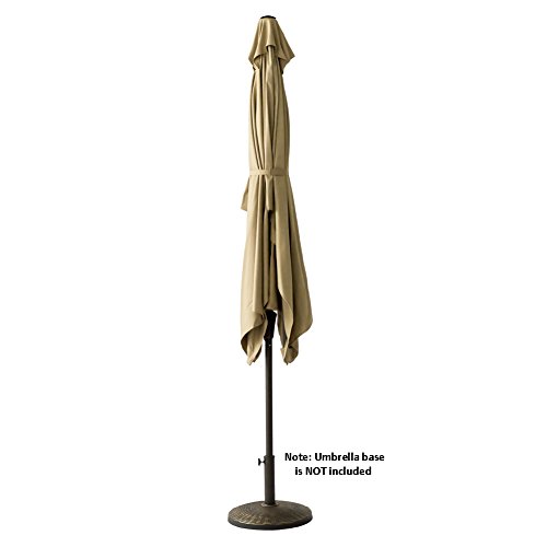 FLAME&SHADE 6.5 x 10 ft Rectangular Outdoor Patio Umbrella with Tilt - Beige
