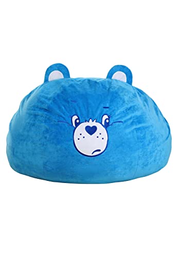 Fun Costumes Care Bears Grumpy Bear Plush Pouf Decoration, Super Soft Cushioned Blue Bean Bag Chair, Home & Bedroom Ottoman Decor ST