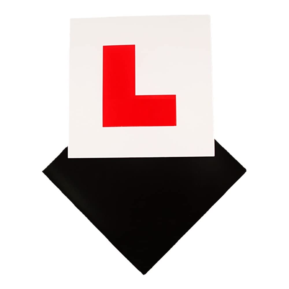 Magnetic L Symbol Sticker British Style Sign New Learner Student Driver Car Sign, Removable and Reusable (18x18cm)