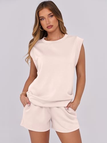 Image of ANRABESS Two Piece Sets for Women 2026 Summer Short Lounge Set Casual Beach Vacation Outfits Spring Sweatsuits Tracksuit