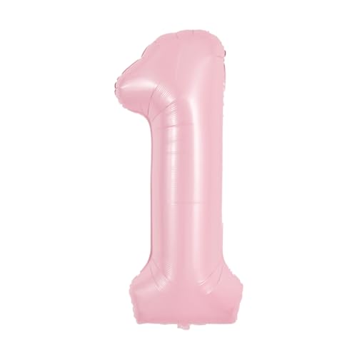 Image of TONIFUL 40 Inch Pastel Pink Number Balloon Balloon Big Pink Digital Balloon for Girl's Birthday Party Wedding Bridal Shower Engagement Anniversary Photo Shoot Supplies(Number 1)