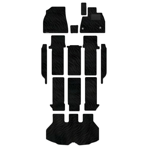 Hotfield トヨタ 互換品 新型対応 ノア ヴォクシー 90系 2025年9月〜対応 フロアマット+ステップマット+トランクマット ラゲッジマット 形状03 7人乗/ガソリン/コンソールボックス:有(ガソリン車)/トランク形状:標準タイプ WAVEブ