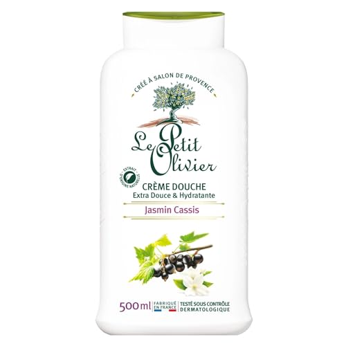 LE PETIT OLIVIER - Crème Douche Extra Douce & Hydratante - Jasmin Cassis - PH Neutre Pour la Peau - Sans Savon, Sans Colorant - Fabriqué en France - 500 ml