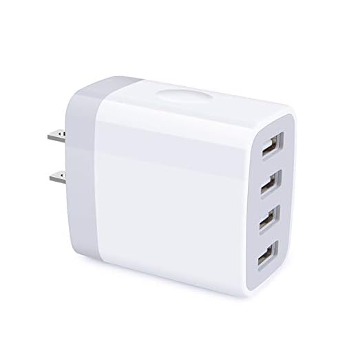 iPhone 12 Charger Box Fast Charging 4.8A Multi Port USB Charger Wall Plug Power Adapter Charging Block Cube Brick Compatible iPhone SE/12/11 Pro Max, Samsung Galaxy S21 Utra 5G S20 S10 S9 S8 Note20 10