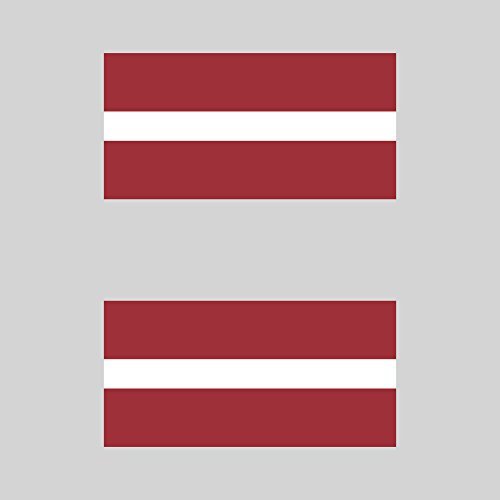 USA & Latvia Flag Bumper Stickers - 2 Pack 3 Inch Vinyl Decals For Cars, Windows & More