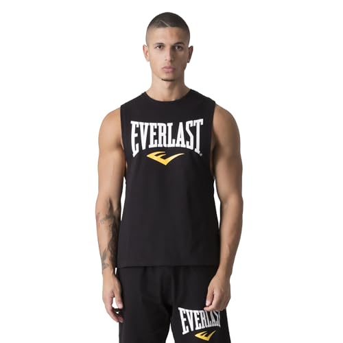 Camiseta Deportiva sin Mangas con Logo Frontal Estampado y Corte Regular - M