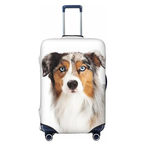 Australian Shepherd Dog Travel Luggage Cover Fits 18-32 Inch Luggage, Stretchy Suitcase Cover Protector with Concealed Zipper for Wheeled Suitcase Tsa Approved