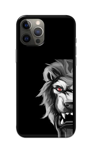Image of PRINTFIDAA Printed Hard Back Cover Case for Apple iPhone 13 Pro Back Cover (Angry Lion) -112