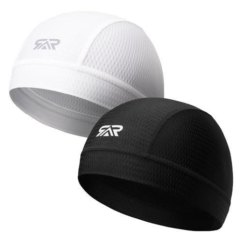 LONGLONG 2 Pack Cooling Skull Caps - Lightweight Under Cap Breathable Mesh Helmet Liner for Motorcycle Cycling Running