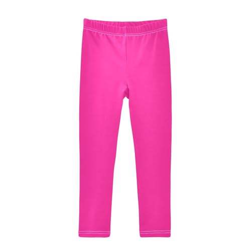 Girls' Leggings Deep Pink Solid Kids Yoga Tights Pants 1 Pack 34