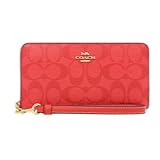 [ＣｏｃｏＬｅｚａ] レディース 長財布 ラグジュアリー シグネチャー ロング ジップ アラウンド ウォレット ラウンドファスナー ストラップ付 アウトレット品 (マイアミレッド) [並行輸入品]