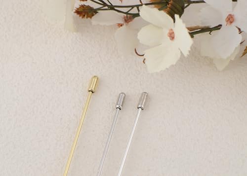Image of Alilang 3Pcs Vintage Style Hat Lapel Brooch Pins with Flexible Bendable Design for Secure Fit on Hats, Scarves, and Suits