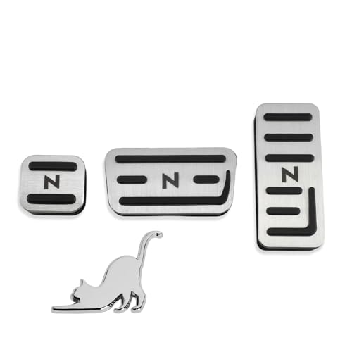 Koongloong（コオングロオング） ホンダ NBOX ペダルカバー アクセサリー N-BOX JF1 JF2 JF3 JF4 JF5 JF6 N-WGN JH1 JH2 JH3 JH4 N-ONE JG1 JG2 JG3 JG4 N-VAN JJ1 JJ2 カスタム アルミペダル 内装 滑り止め アクセルペダル ブレーキペダル パーキングブレーキ シルバー 3ピースのサムネイル