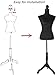 Female Dress Form Mannequin Body Mannequins Torso with Wooden Tripod Base Stand Adjustable Dress Mannequin for Sewing Counter Window Display,Black