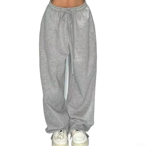 Caswynlife Pantalones deportivos holgados de pierna ancha para mujer, pantalones deportivos clásicos de baile, pantalones casuales de ajuste holgado para primavera, verano, otoño, ropa de calle y