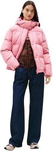Tommy Jeans Women's Tjw Alaska Grid Down Jacket Ext Dw0Dw21623 Puffer, Pink (Mystic Pink), XL - Image 4