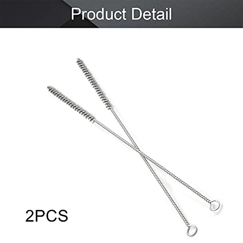 Image of Utoolmart Steel Wire Cleaning Brush, Spiral Power Tube Brush, Steel Wire Tube Brush Cleaning Tool, Tube Bottle Brush, 0.3-inch Diameter 12-inch Length, 2pcs