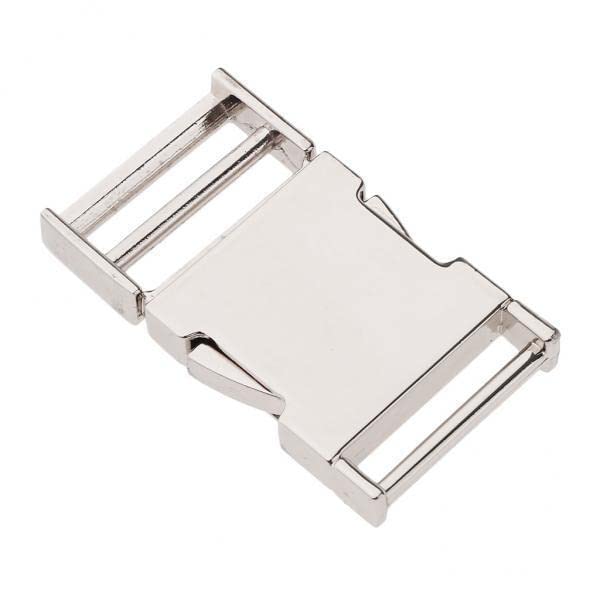 merishopp 4xMetal Bag Webbing Belt Buckle Clip Clasp Inner diameter 25mm Silver-picture-40