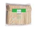 Perfect Stix Green Spoon 95-100ct Wooden Square Compostable Cutlery Taster Spoon with Concave, 3-1/2
