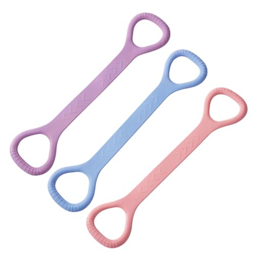 ANIS·KEAAR Banda de resistencia de 3 colores, figura 8, cuerda elástica para entrenamiento de brazo, espalda, hombros y cuerpo completo, para yoga, pilates, terapia física y ejercicio de gimnasio en
