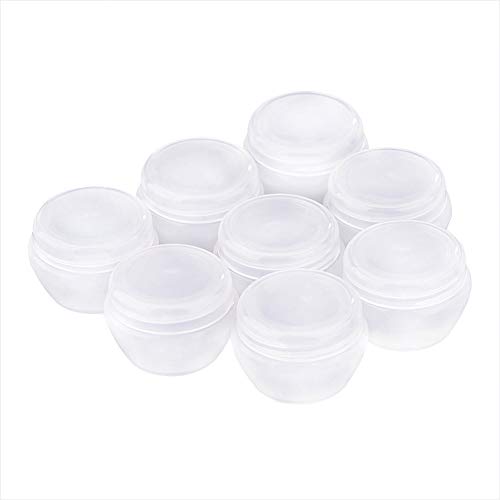 BENECREAT 30 Pack 5G/5ML Mini White Frosted Cream Jars with Inner Liner for Lip Balm, Eye Gel, Hand Cream and Other Beauty Product