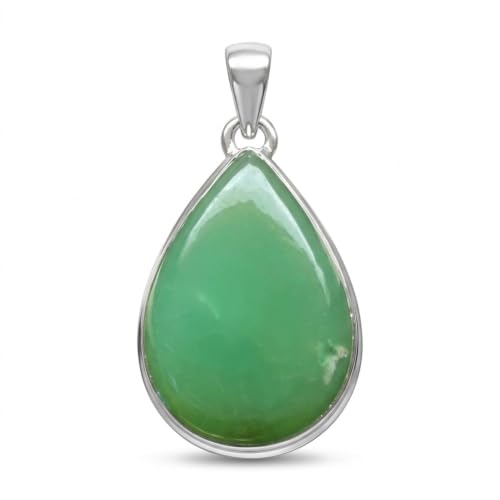 Natural Green Chrysoprase 925 Solid...