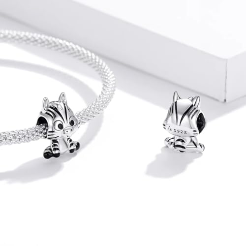Abalorio cebra de plata 925 para personalizar tu look diario 6