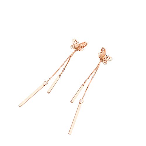 Ms. Swan Rosegold Schmetterling Ohrringe Damen,Lange Ohrringe Silber 925 Mädchen,Rosegold Ohrringe Damen Braut