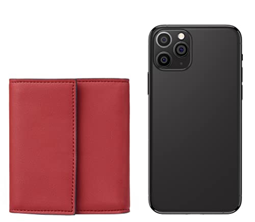 Travelambo RFID Blocking Small Mini Compact Wallet Coin Pouch Holder Trifold Credit Card Holder Pocket Purse for Women (Napa Red)2