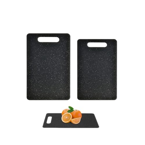 Juego de 2 tablas de cortar plásticas con mango fácil miniatura 5