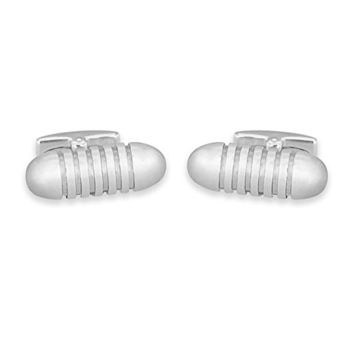 Hoxton London Manchetknopen voor heren, sterling zilver, geribbeld patroon - Image 3