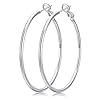 Senteria Silver Hoops Earrings for Women,925 Sterling Silver Hoop Earrings Hypoallergenic Large silvers Hoops Lightweight Big Thin Hoop Earring 60MM
