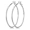 Senteria Silver Hoops Earrings for Women,925 Sterling Silver Hoop Earrings Hypoallergenic Large silvers Hoops Lightweight Big Thin Hoop Earring 60MM
