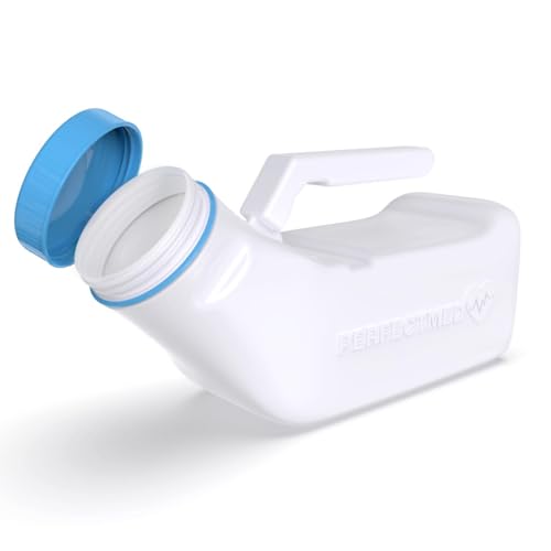 Innovative Designworks Urinals For Men Spill Proof By Perfectmed (1 Pack) - 32 Oz/ 1000 Ml | Portable Urine Bottle Bed Pan W/Glow In Dark Lid | Thick Plastic Pee Urinal Bottle cover