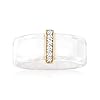 Ross-Simons White Ceramic and .10 ct. t.w. Diamond Ring With 14kt Yellow Gold